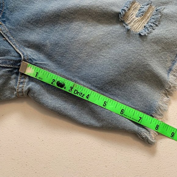 Wild Fable Jean Bermuda Shorts Size 0 High Rise Raw Hem Denim NWT - Picture 15 of 16